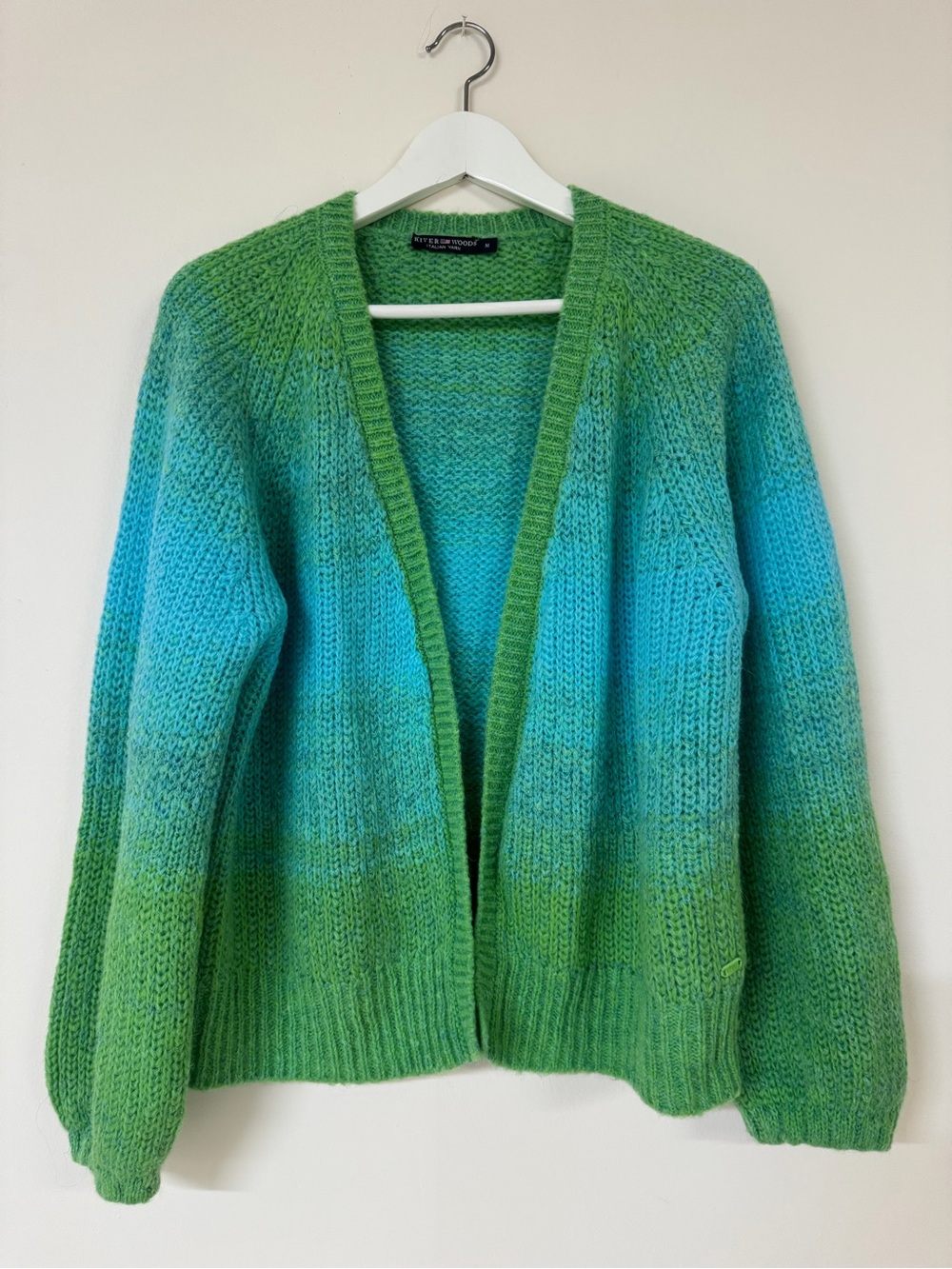 River Woods Green & Teal Open Cardigan Sweater